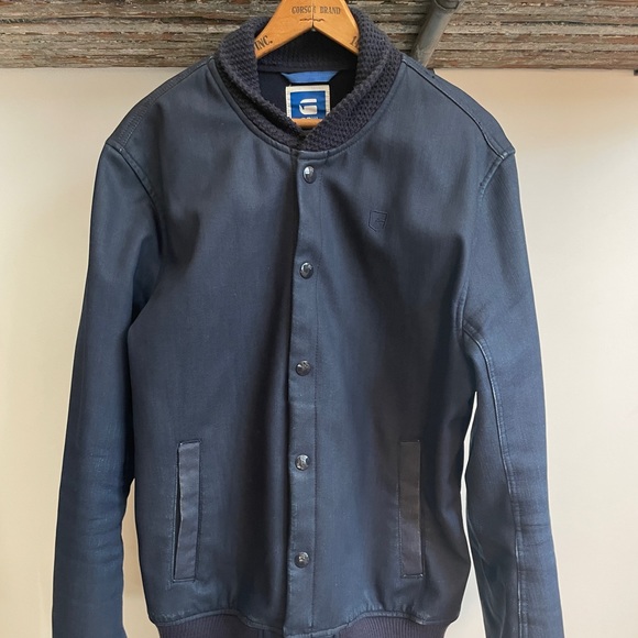 GStar Jackets & Coats Vintage Indigo Denim Gstar Shawl Collar